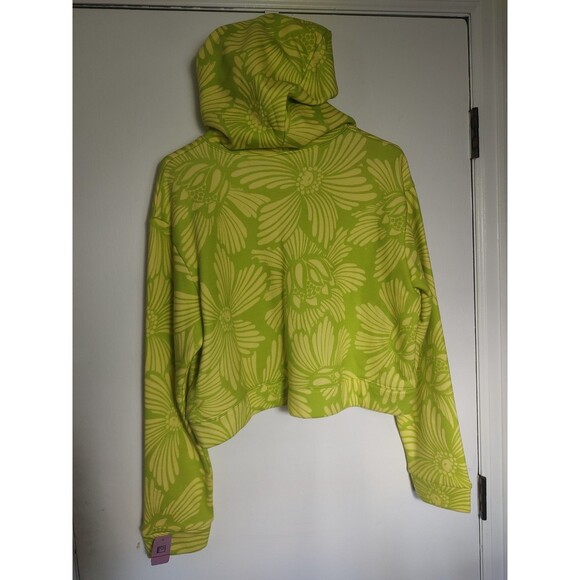 FARM Rio x Anthropologie Printed Cropped Hooded Sweatshirt Large bright floral - Picture 4 of 4